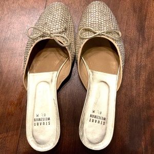 Stuart Weitzman Gold Casino Sequins Mules 8.5